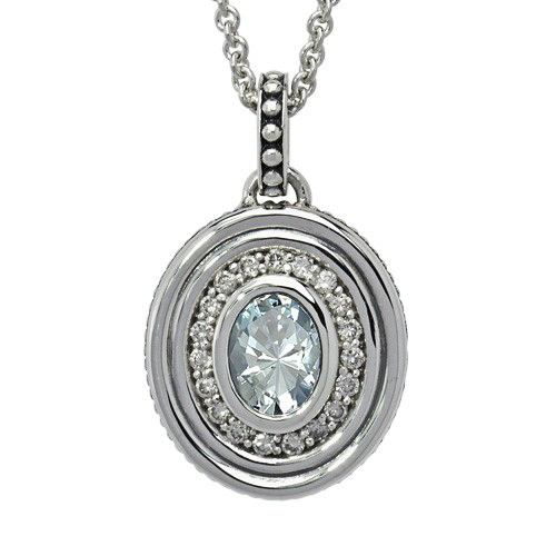 Aquamarine Diamond Cremation Pendant